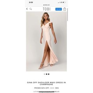 *NWT* off the shoulder blush maxi dress